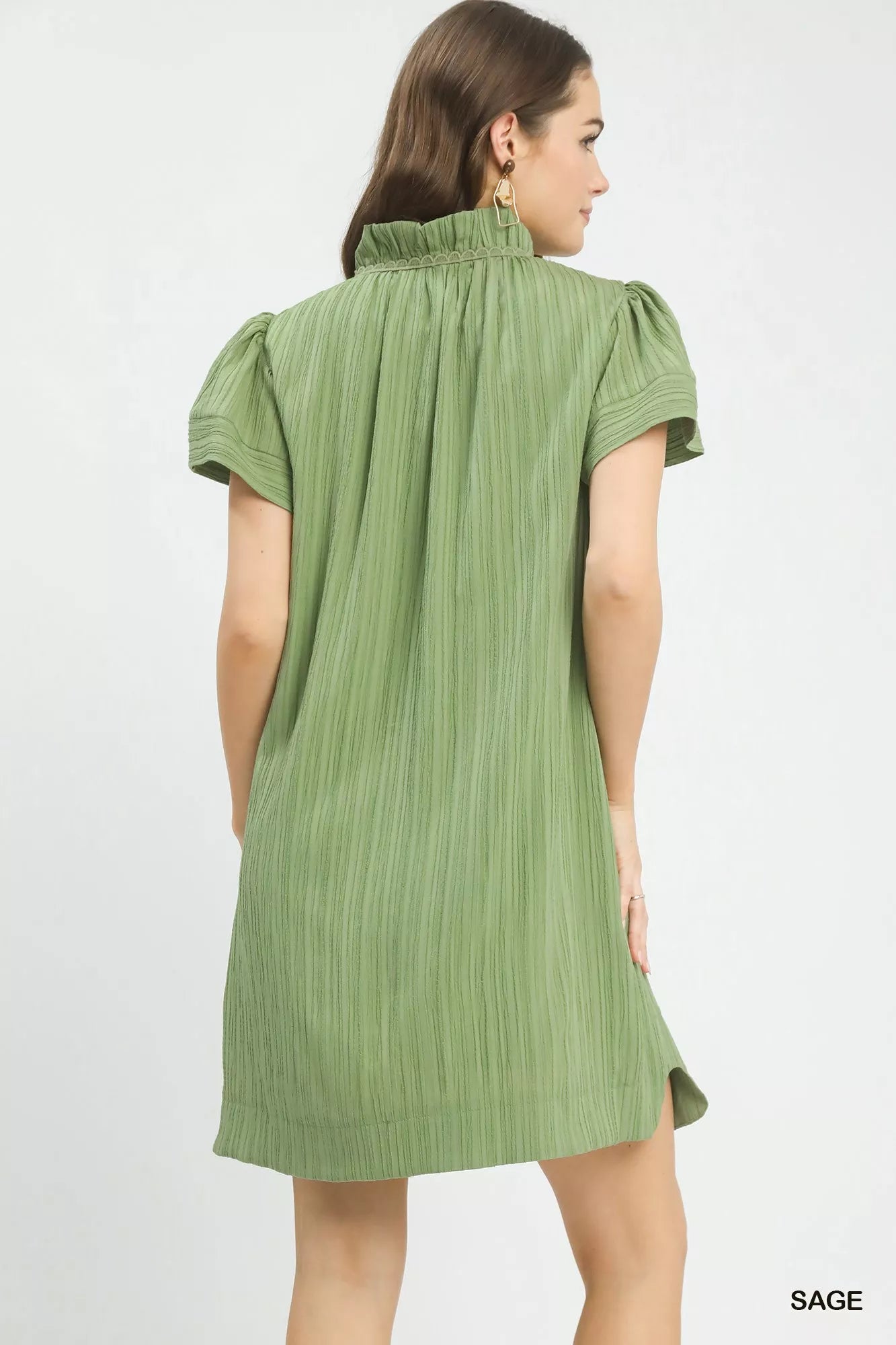Hazel Blues® | Umgee Flutter Sleeve V-Neck Shift Dress