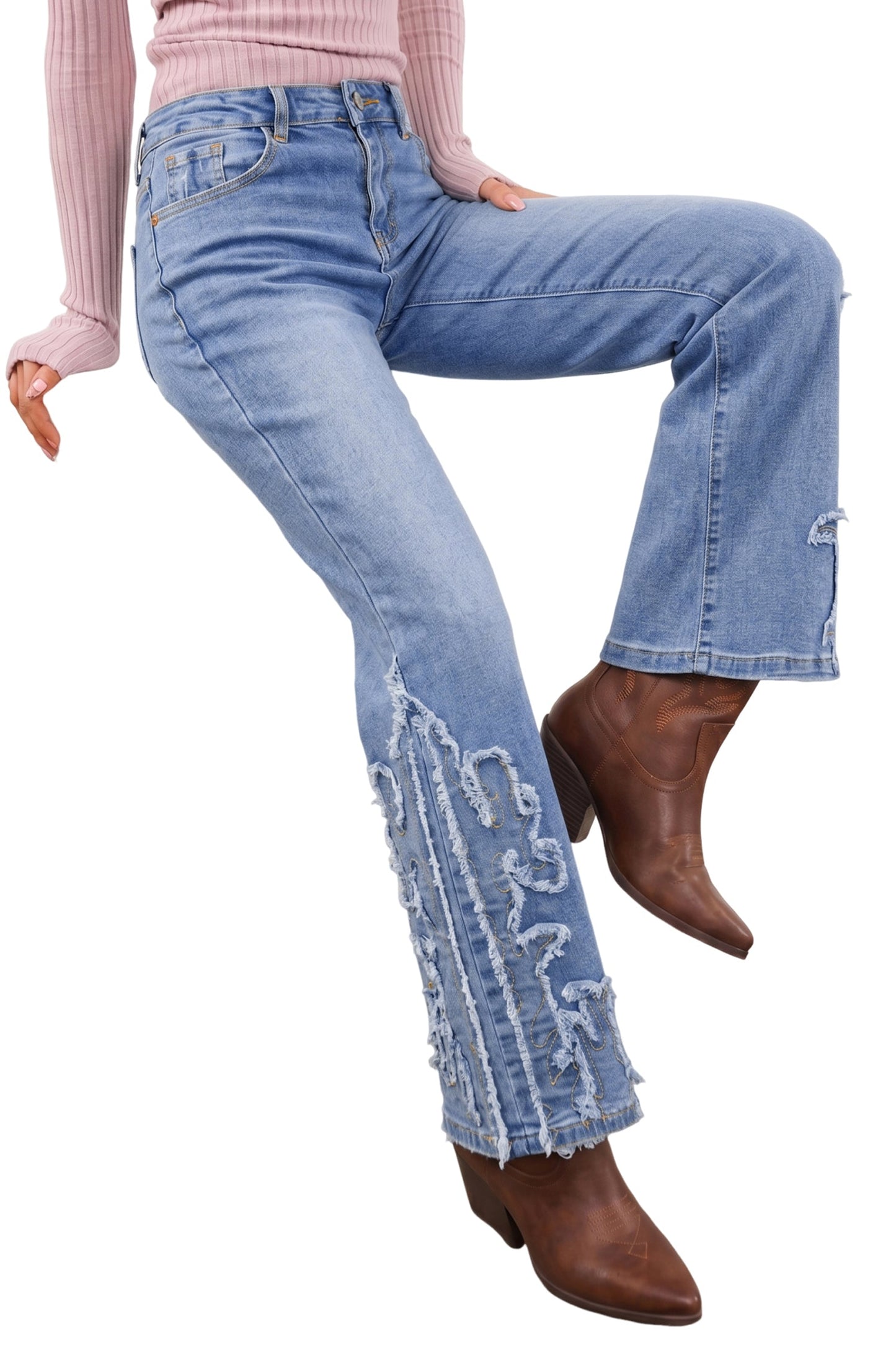 Hazel Blues® | Cowgirl Charm Jeans | Western Embroidered Flare Jeans