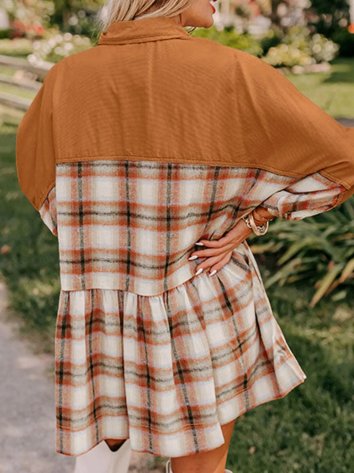 Hazel Blues® | Plaid Button Front Mini Dress