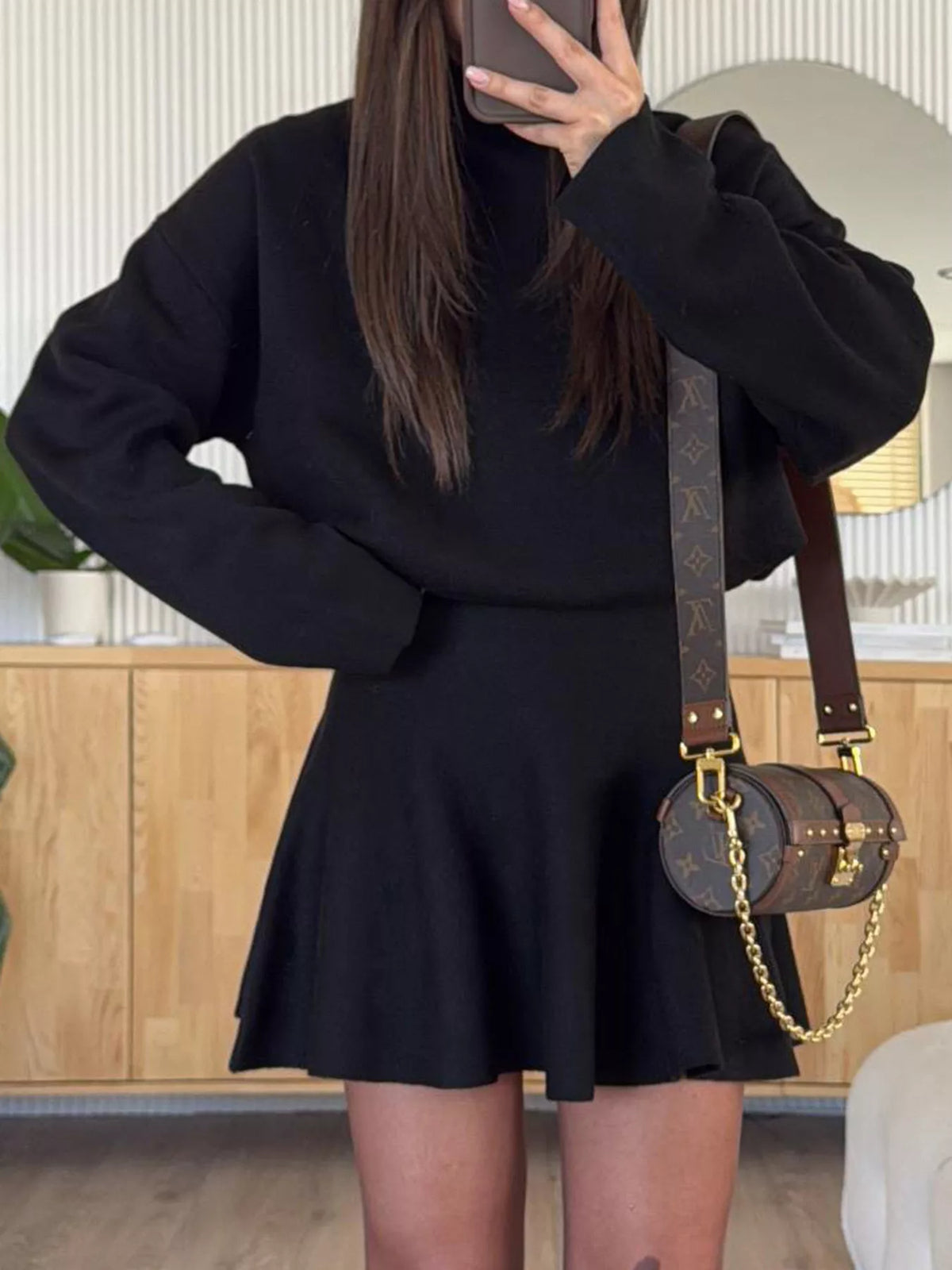 Hazel Blues® | Round Neck Long Sleeve Mini Sweater Dress