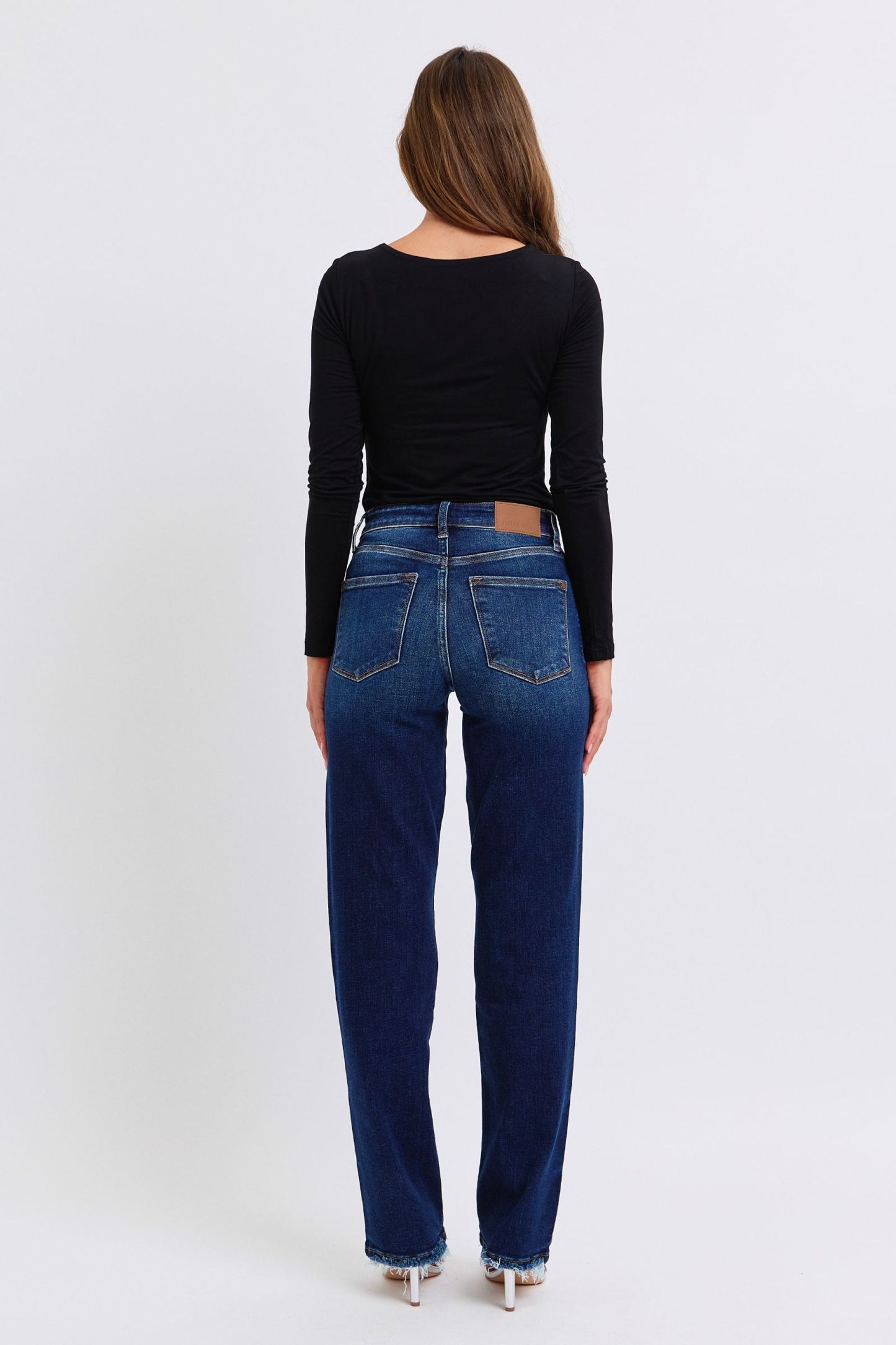 Hazel Blues® | Judy Blue Raw Hem Straight Leg Jeans