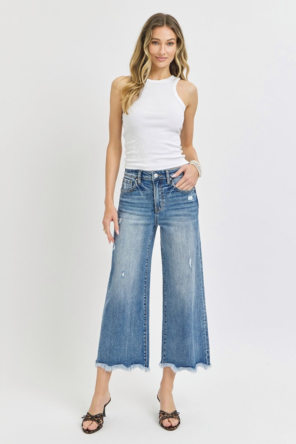 Hazel Blues® | Risen High Rise Cropped Flare Jeans