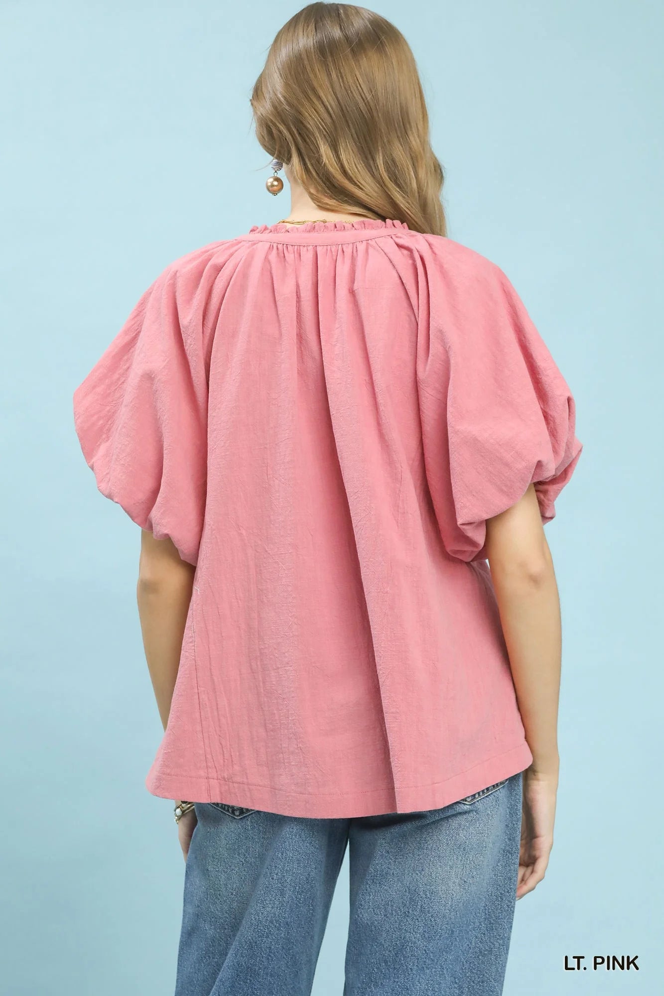 Hazel Blues® | Umgee Lace Inset Puff Sleeve Boho Blouse