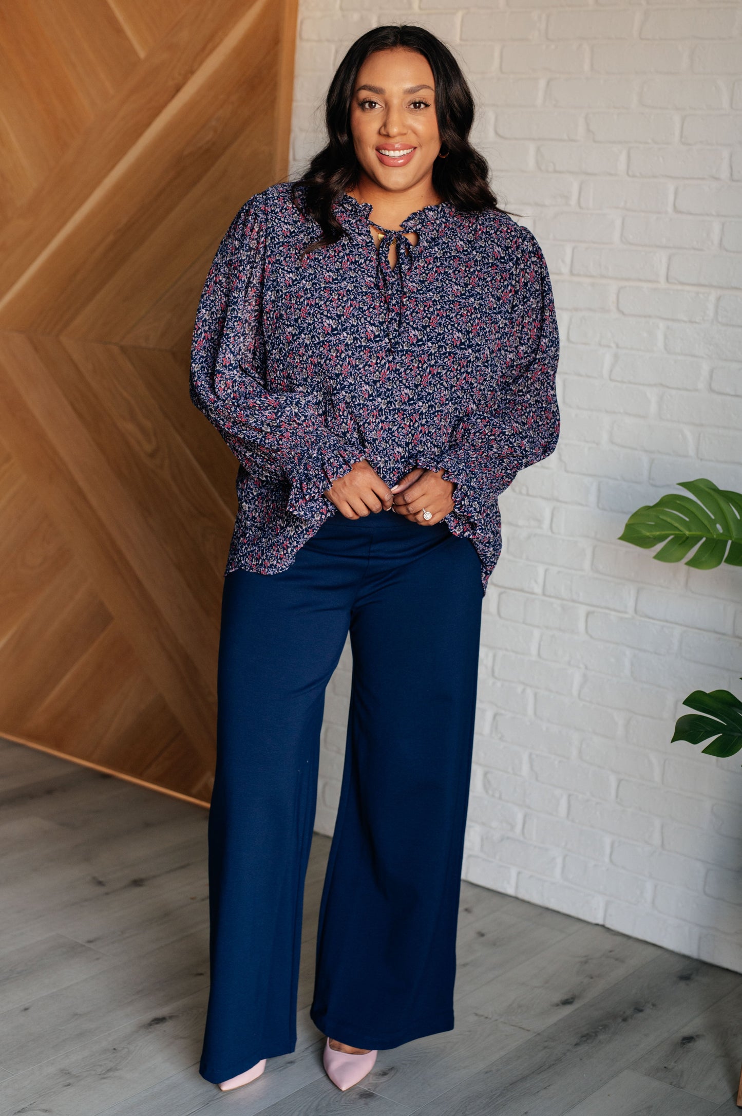 Hazel Blues® | Magic Wide Leg Pants in Navy
