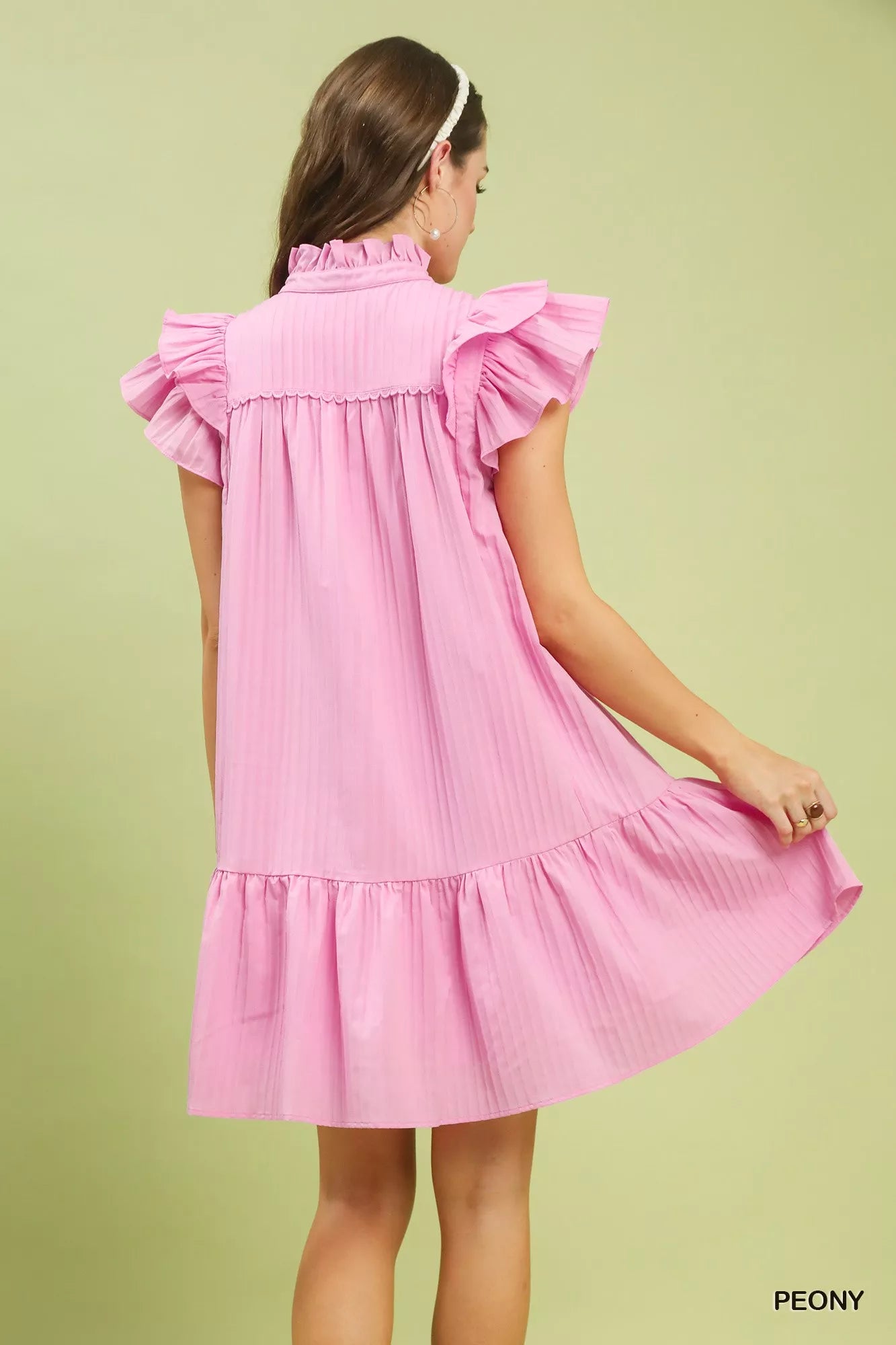 Hazel Blues® | Umgee Flutter Sleeve Tiered Dress
