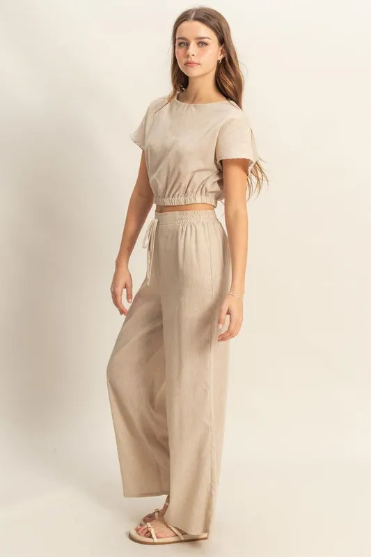 Hazel Blues® | HYFVE Round Neck Short Sleeve Top and Pants Set