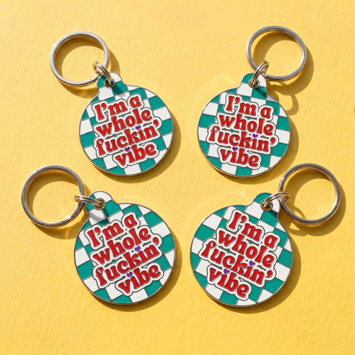 Bad Tags - Funny Dog Charm & Pet ID Tag - I'm a Whole Vibe - Dog.Dog.Cat.