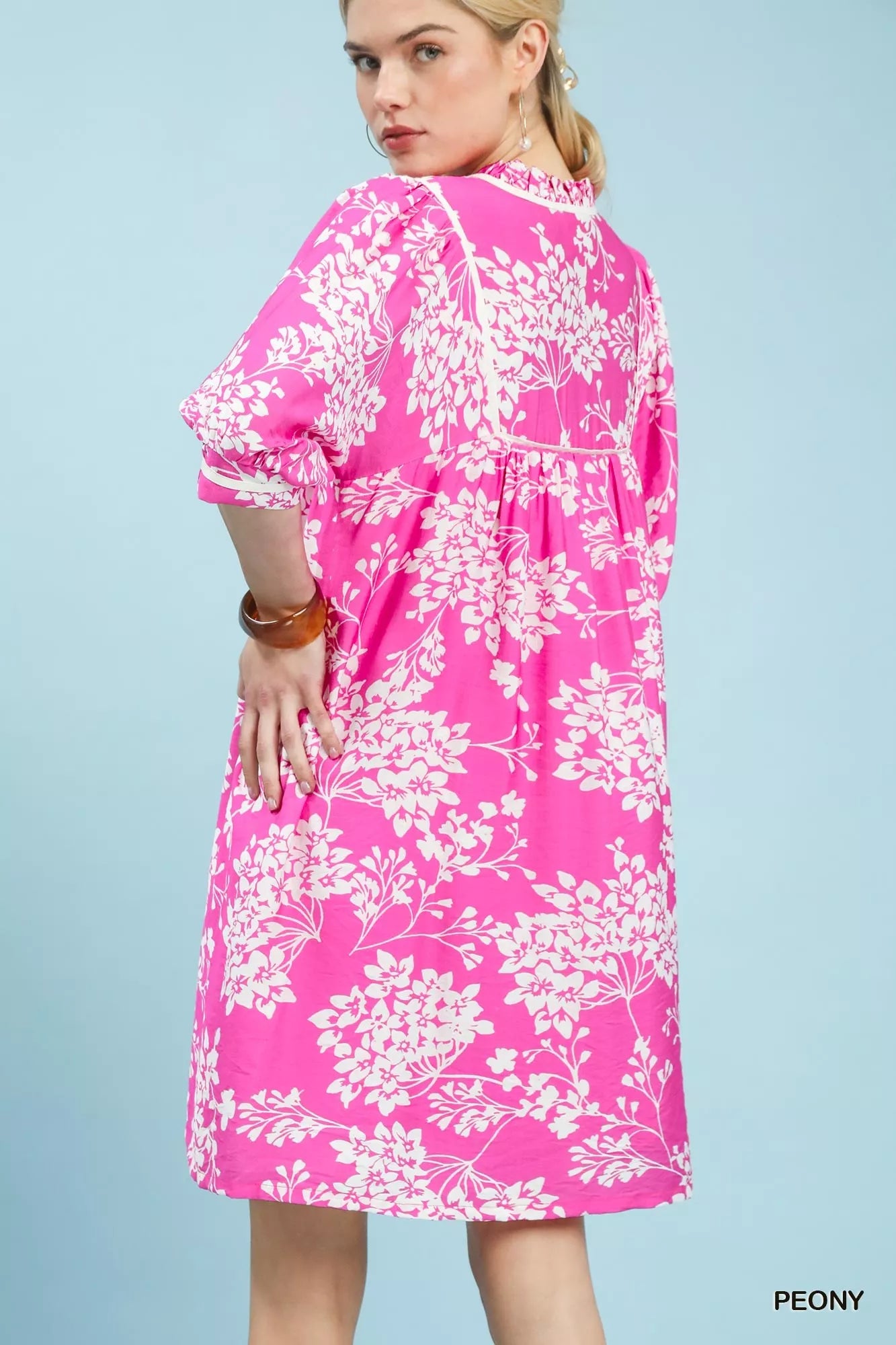 Hazel Blues® | Umgee Floral Babydoll Dress with Pockets