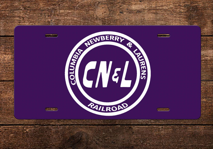 Columbia, Newberry & Laurens (CN&L)(Locomotive Purple) License Plate