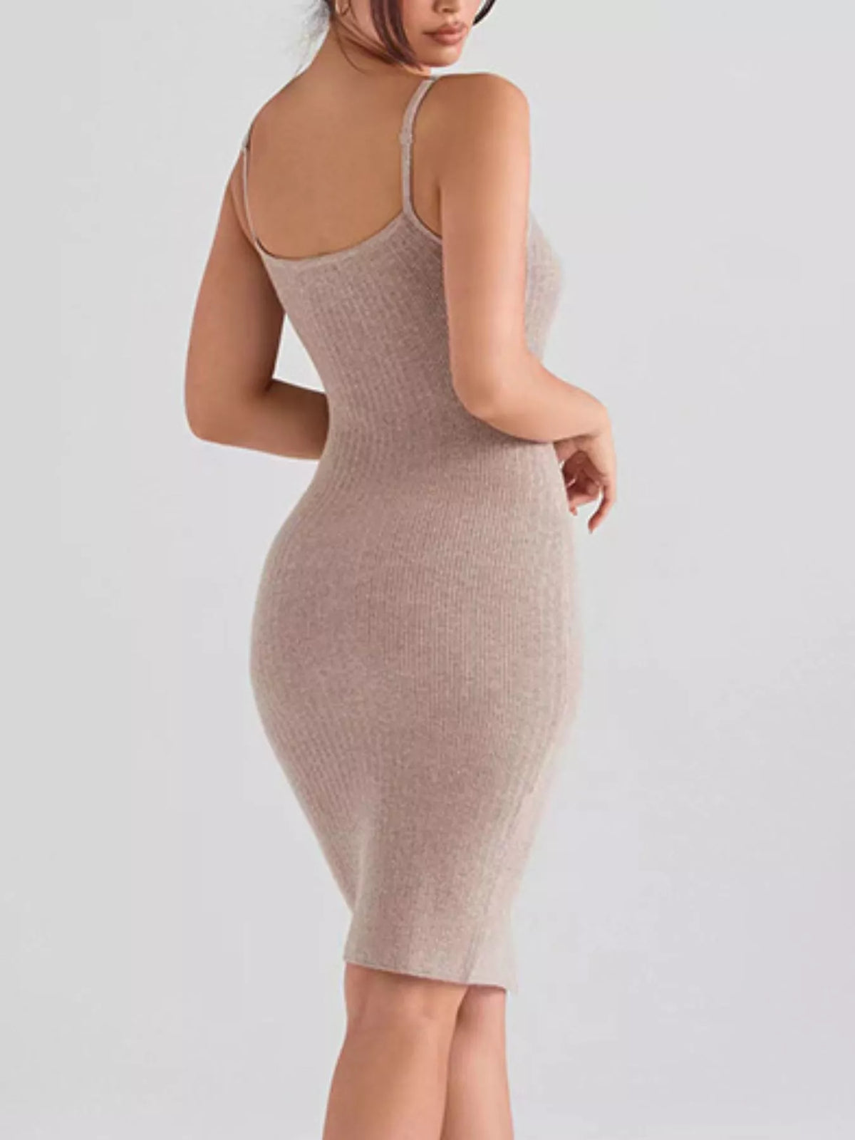 Hazel Blues® | Ribbed Button-Front Bodycon Sweater Dress