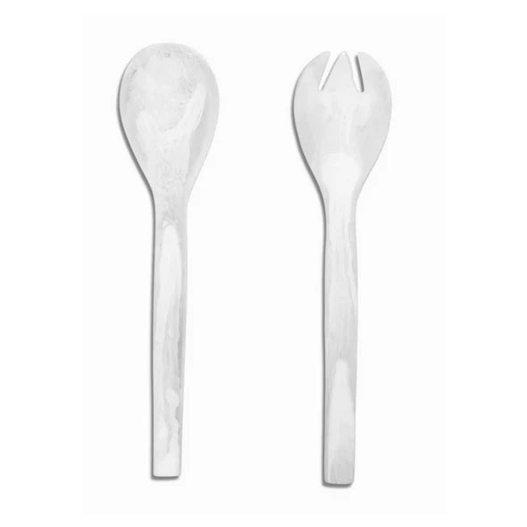 EVERYDAY SALAD SERVERS IN WHITE SWIRL