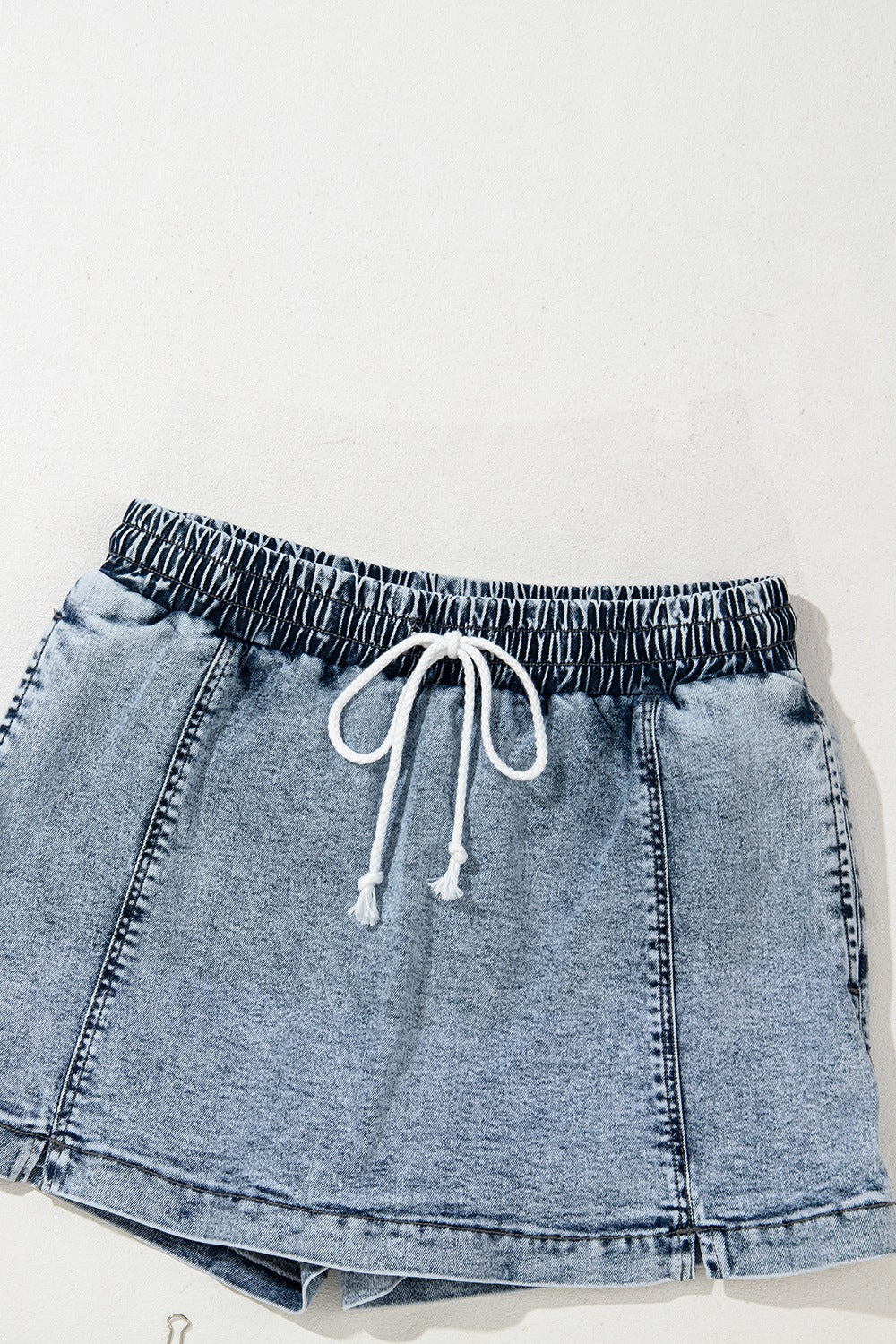 Hazel Blues® | Drawstring High Waist Pocketed Denim Shorts