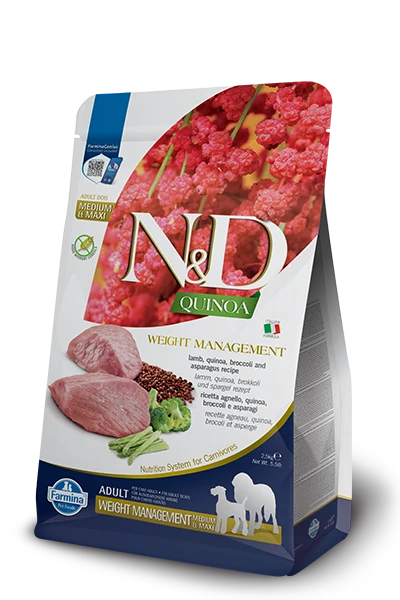 Farmina N&D Quinoa Weight Management Lamb Dog Food - Medium & Maxi (5.5 lb)