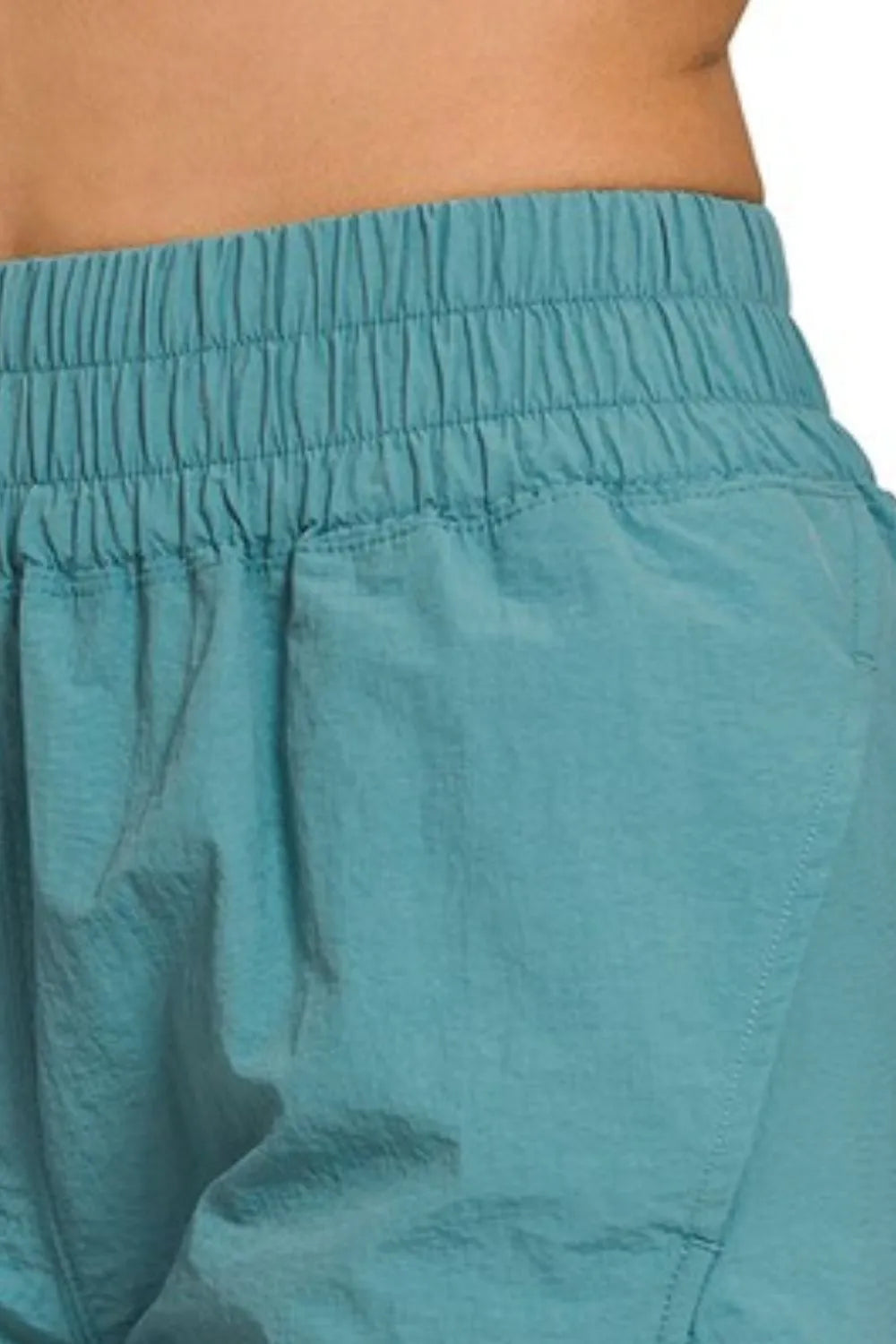 Hazel Blues® | Zenana Windbreaker Smocked Waistband Running Shorts