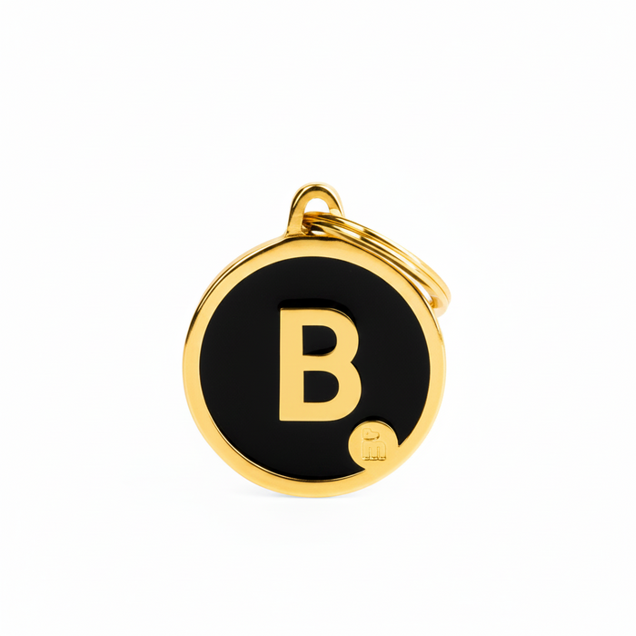 Letter Medium Circle "B" Gold ID Tag