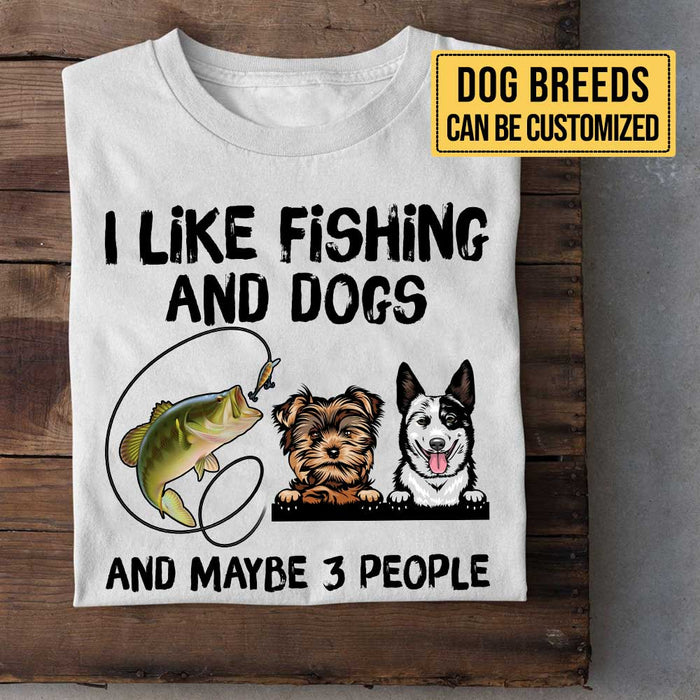 Personalized I Like Fishing And Dog Shirt