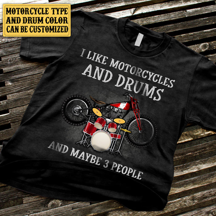 Personalized I Like Motorcycles And Drums Shirt