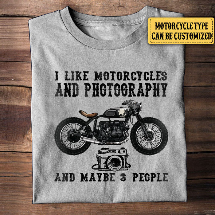 Personalized I Like Motorcycles And Photography Shirt