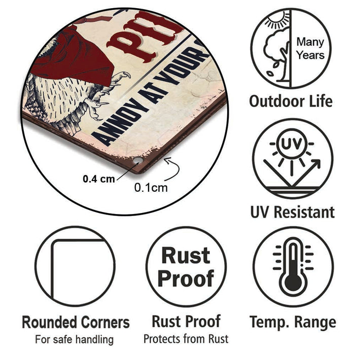 Personalized Pilot Warning Metal Sign