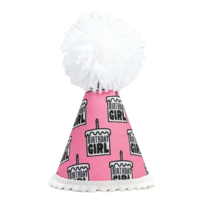 Pup Party Hats – Birthday Girl Black Ink Dog Hat | Handcrafted Party Hat