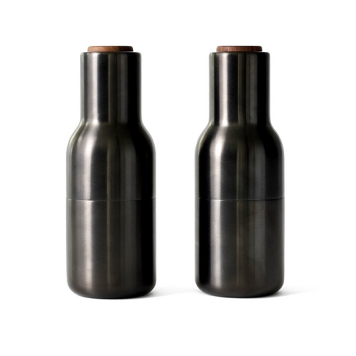 SALT + PEPPER BOTTLE GRINDERS in BRONZED BRASS
