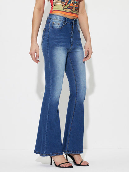 Hazel Blues® |  Mid-Rise Waist Bootcut Jeans
