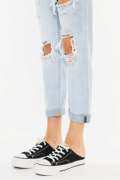 Hazel Blues® |  Kancan Open Pack Paperbag Mom Jeans