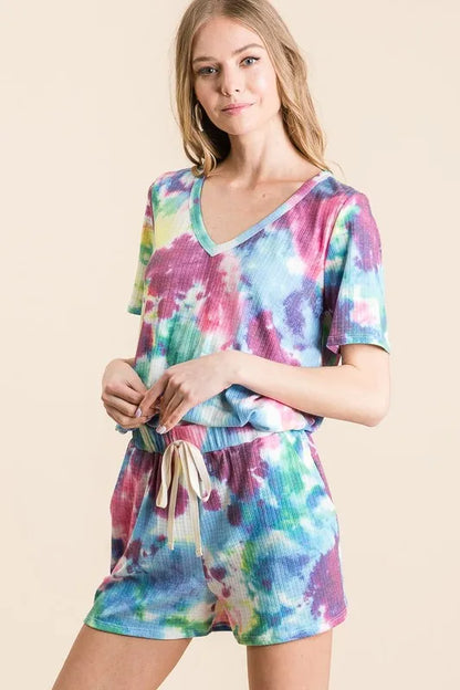 Hazel Blues® |  BiBi Tie Dye French Terry Casual Shorts