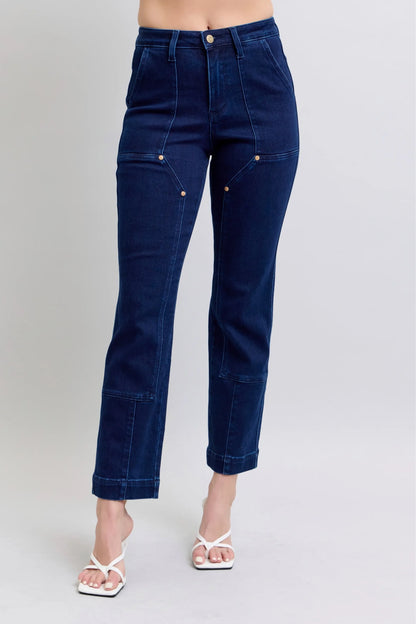 Hazel Blues® | Judy Blue Hw Work Wear Knee Patch Straight Jeans