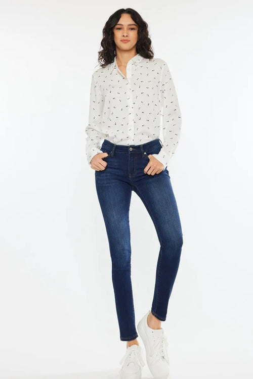 Hazel Blues® |  Kancan Mid Rise Super Skinny Jeans