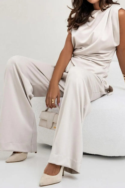Hazel Blues® |  Round Neck Top and Pants Set