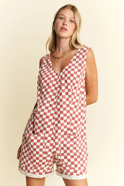 Hazel Blues® | Jade By Jane Plaid Print Shorts Romper
