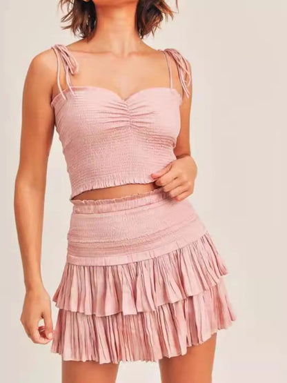 Hazel Blues® |  Sweetheart Neck Cami and Skirt Set