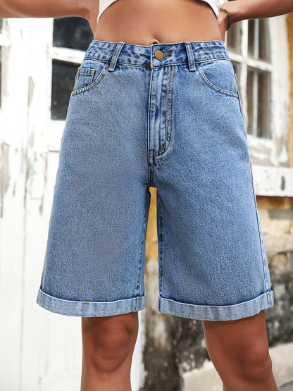 Hazel Blues® |  High Waist Denim Shorts