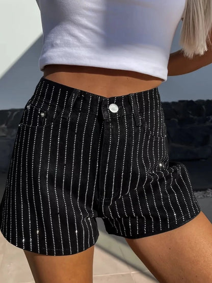 Hazel Blues® |  High Waist Wash Denim Shorts