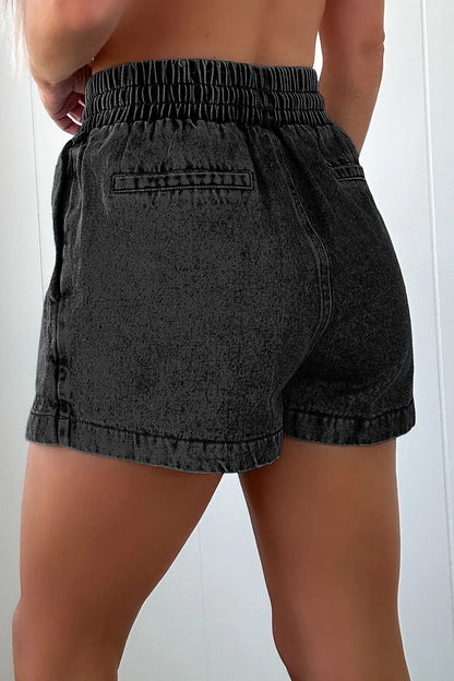 Hazel Blues® |  Drawstring High Waist Denim Shorts