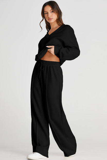 Hazel Blues® |  V-Neck Long Sleeve Top and Pants Active Set