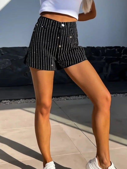 Hazel Blues® |  High Waist Wash Denim Shorts