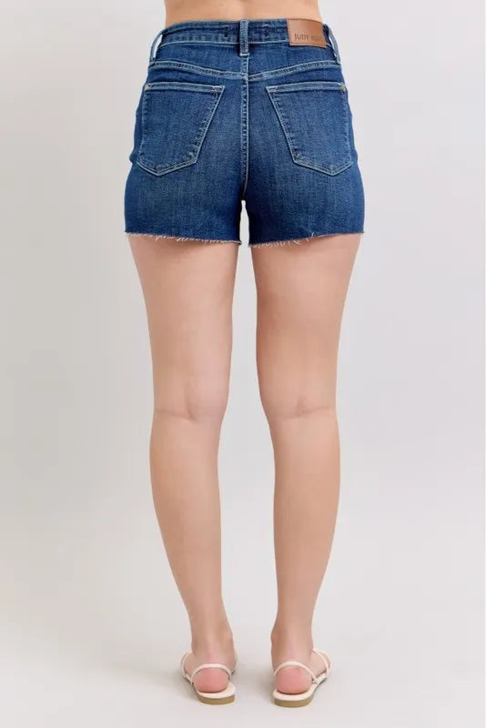 Hazel Blues® |  Judy Blue High Waist Criss-Cross Waistband Denim Shorts