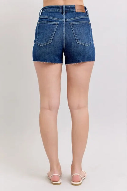 Hazel Blues® |  Judy Blue High Waist Criss-Cross Waistband Denim Shorts