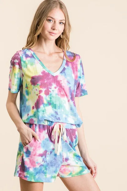 Hazel Blues® |  BiBi Tie Dye French Terry Casual Shorts