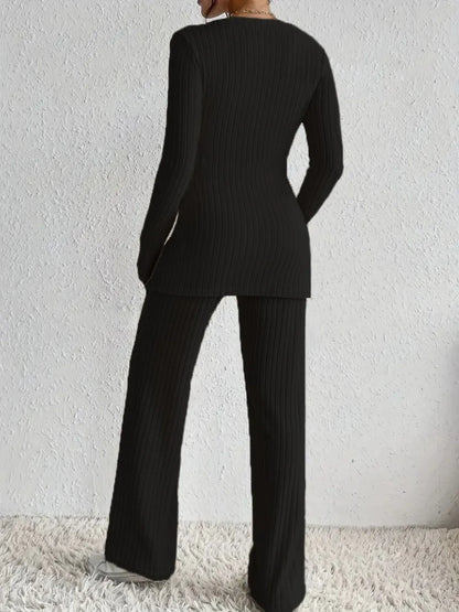 Hazel Blues® |  Surplice Long Sleeve Top and Pants Set