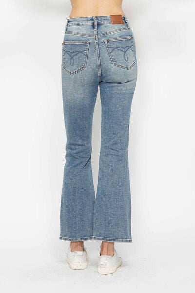 Hazel Blues® | Judy Blue Tummy Control Back Embroidered Pocketed Bootcut Jeans