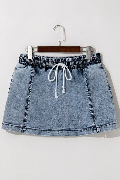 Hazel Blues® |  Drawstring High Waist Pocketed Denim Shorts