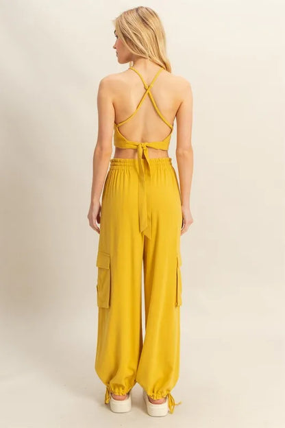 Hazel Blues® |  HYFVE Crop Top and Cargo Pants Set