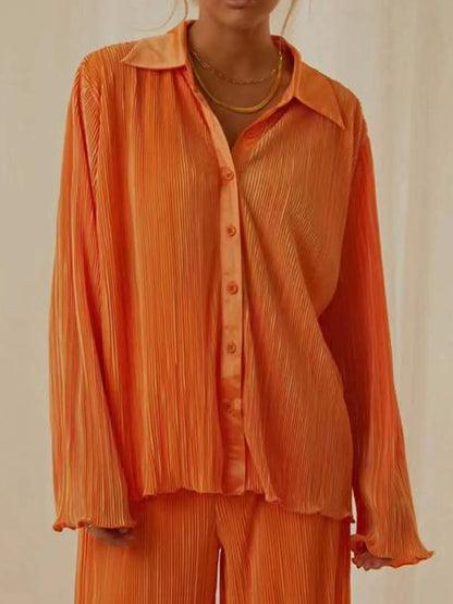 Hazel Blues® |  Button Up Long Sleeve Top and Pants Set