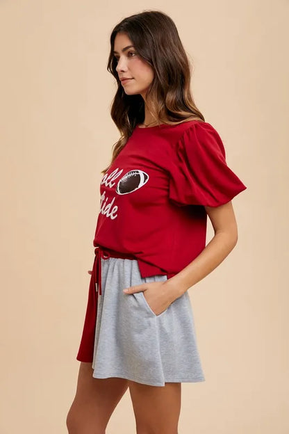 Hazel Blues® |  Annie Wear Color Block French Terry Flare Shorts