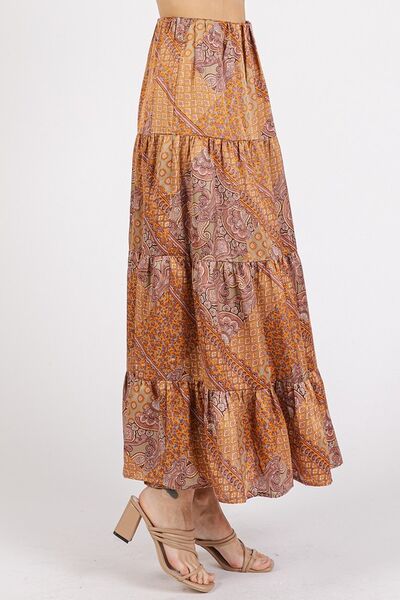 Hazel Blues® |  Mittoshop Paisley Patchwork Print Satin Maxi Skirt