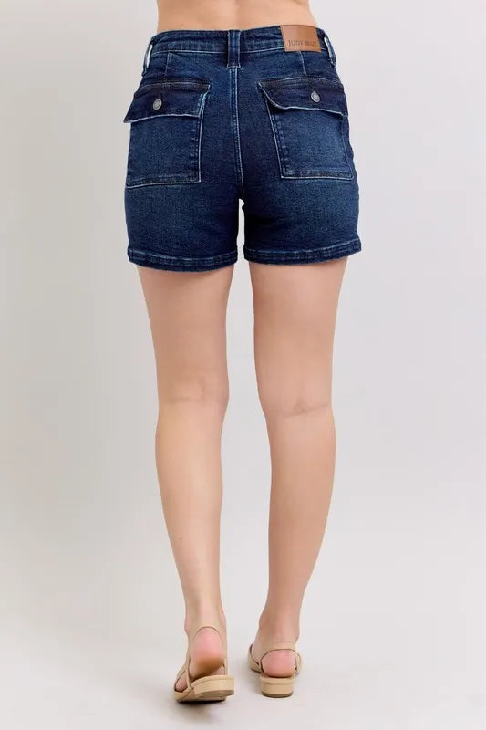 Hazel Blues® |  Judy Blue High Waist Back Flap Pocket Denim Shorts