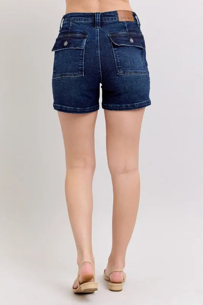 Hazel Blues® |  Judy Blue High Waist Back Flap Pocket Denim Shorts